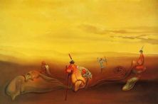 Haga click para ver la imagen ampliada 1977_10_soft skulls with fried egg without the plate angels and soft watch in an angelic landsca.jpg